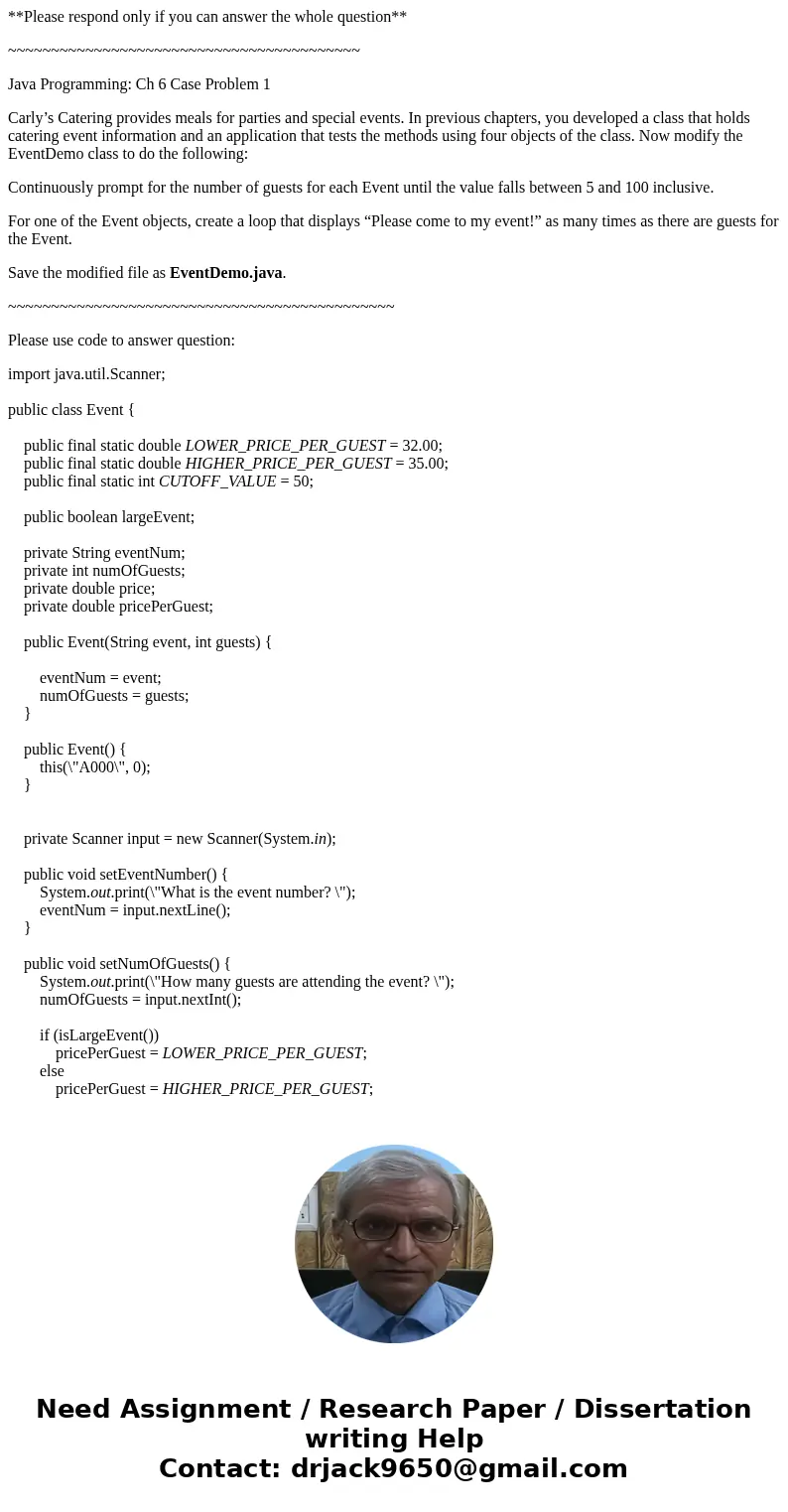 **Please respond only if you can answer the whole question** ~~~~~~~~~~~~~~~~~~~~~~~~~~~~~~~~~~~~~~~~~ Java Programming: Ch 6 Case Problem 1 Carly’s Catering pr **Please respond only if you can answer the whole question** ~~~~~~~~~~~~~~~~~~~~~~~~~~~~~~~~~~~~~~~~~ Java Programming: Ch 6 Case Problem 1 Carly’s Catering pr