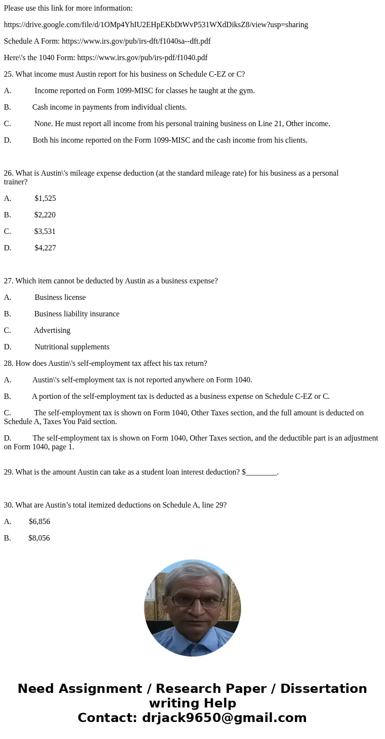 Please use this link for more information: https://drive.google.com/file/d/1OMp4YhIU2EHpEKbDtWvP531WXdDiksZ8/view?usp=sharing Schedule A Form: https://www.irs.g Please use this link for more information: https://drive.google.com/file/d/1OMp4YhIU2EHpEKbDtWvP531WXdDiksZ8/view?usp=sharing Schedule A Form: https://www.irs.g