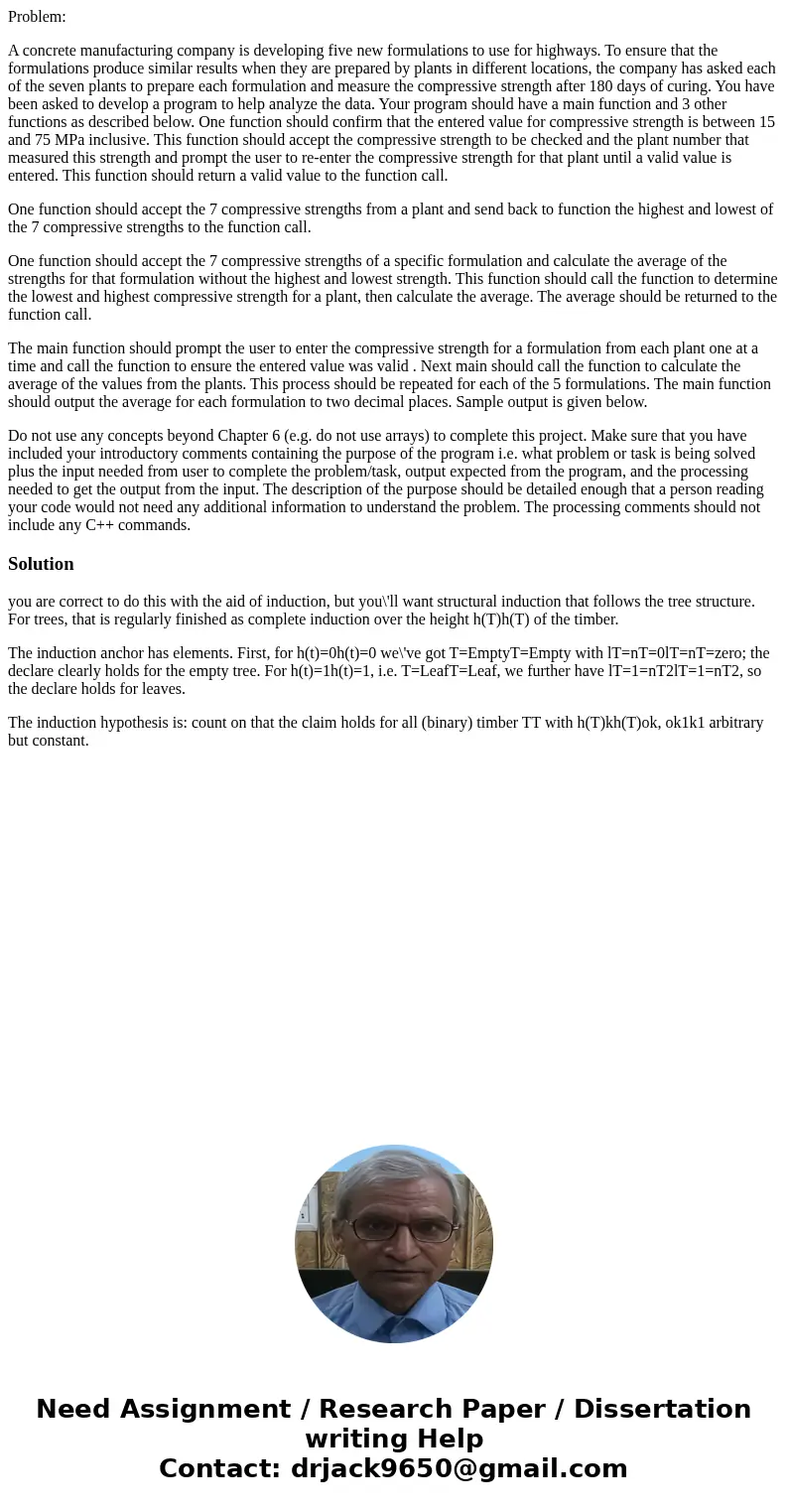 Problem: A concrete manufacturing company is developing five new formulations to use for highways. To ensure that the formulations produce similar results when  Problem: A concrete manufacturing company is developing five new formulations to use for highways. To ensure that the formulations produce similar results when