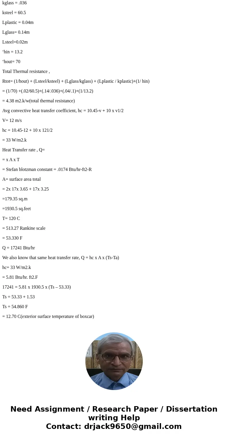 questions 1,2,3 are connected A refrigerated boxcar is being carried at various speeds V as part of a train. It may be assumed that the three sides of the boxca