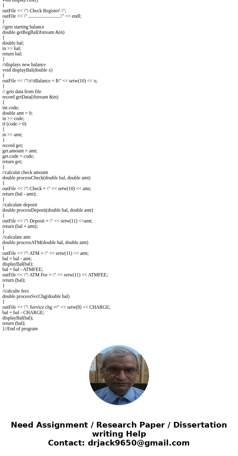 RUN THIS CODE THEN ANSWER THE FOLLOWING: 1. HOW CAN I USE while(!inFile.eof()) IN THIS PROGRAM INSTEAD OF while (transCode != 0)? 2. HOW CAN I PRINT THE OUTPUT  RUN THIS CODE THEN ANSWER THE FOLLOWING: 1. HOW CAN I USE while(!inFile.eof()) IN THIS PROGRAM INSTEAD OF while (transCode != 0)? 2. HOW CAN I PRINT THE OUTPUT