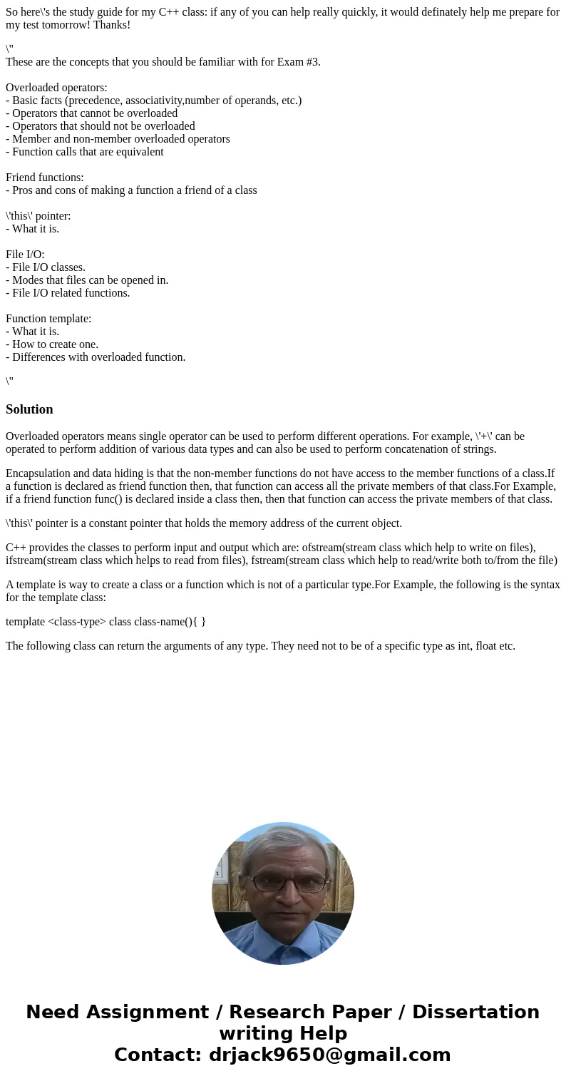 So here\'s the study guide for my C++ class: if any of you can help really quickly, it would definately help me prepare for my test tomorrow! Thanks! \ So here\'s the study guide for my C++ class: if any of you can help really quickly, it would definately help me prepare for my test tomorrow! Thanks! \