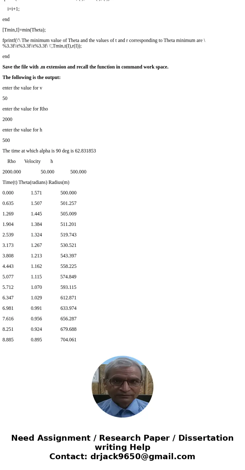 This week\'s exercise is based on problem 4.17 in your MATLAB book^1. The airplane shown is flying in a circular path with radius rho, the bottom of which is l  This week\'s exercise is based on problem 4.17 in your MATLAB book^1. The airplane shown is flying in a circular path with radius rho, the bottom of which is l