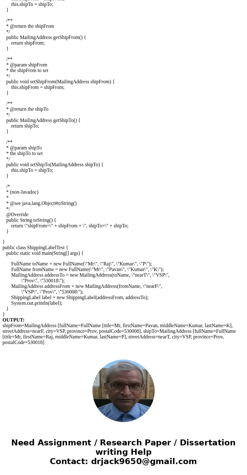 Write a class called FullName that represents a persons full name. It must have separate fields for title (e.g., Mr., Mrs., Ms.), first name, middle name, and l Write a class called FullName that represents a persons full name. It must have separate fields for title (e.g., Mr., Mrs., Ms.), first name, middle name, and l