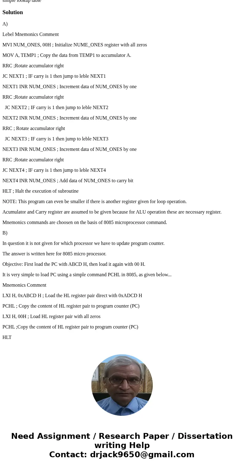 Write a short assembly subroutine to count the number of ones in the lower 4 bits of a register (TEMP 1). Test each bit one at a time. If the value of the bit   Write a short assembly subroutine to count the number of ones in the lower 4 bits of a register (TEMP 1). Test each bit one at a time. If the value of the bit