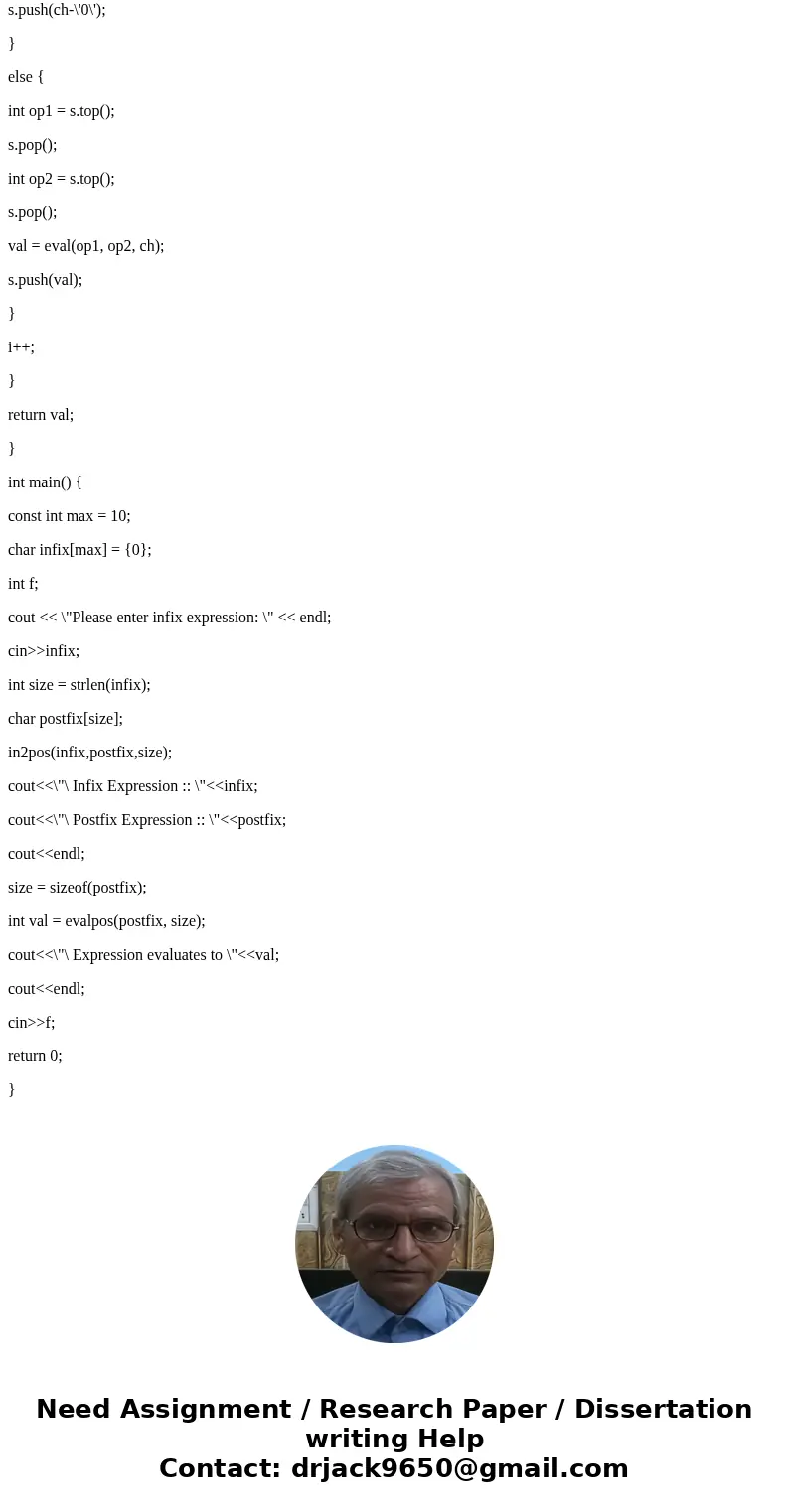  2. Stack. Write a program that uses the stack class (you can use the stack type defined in the lectures, or you can define your own stack type) to solve a prob