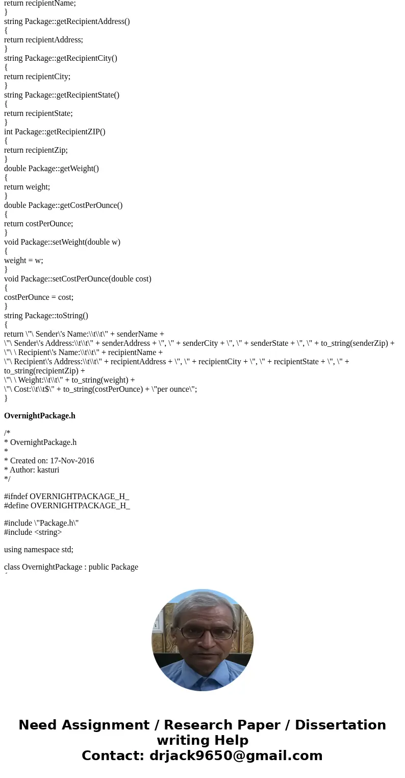 according to the given UML class diagram, you’re required to design the following classes: Package TwoDayPackage OvernightPackage You are also required to write according to the given UML class diagram, you’re required to design the following classes: Package TwoDayPackage OvernightPackage You are also required to write