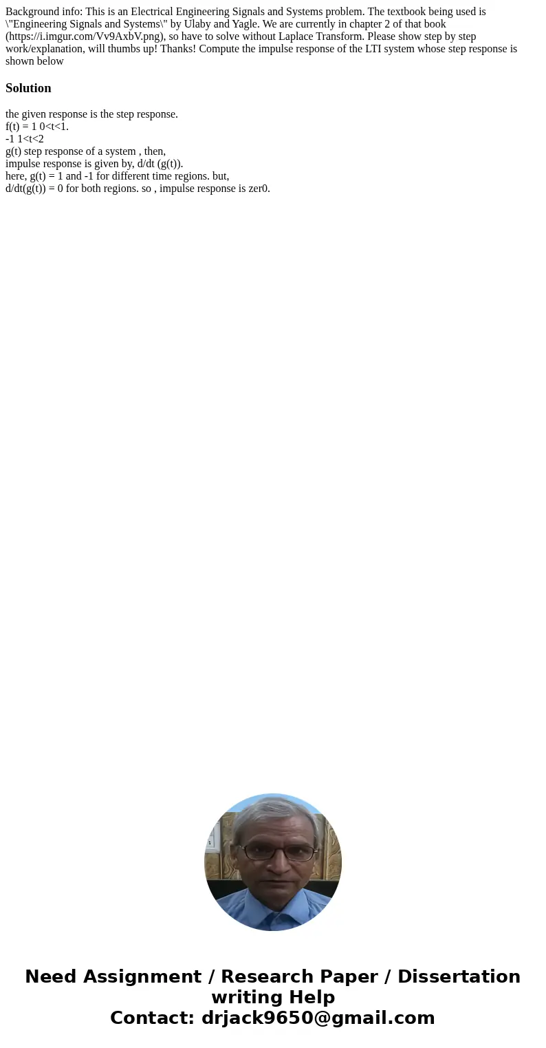 Background info: This is an Electrical Engineering Signals and Systems problem. The textbook being used is \  Background info: This is an Electrical Engineering Signals and Systems problem. The textbook being used is \