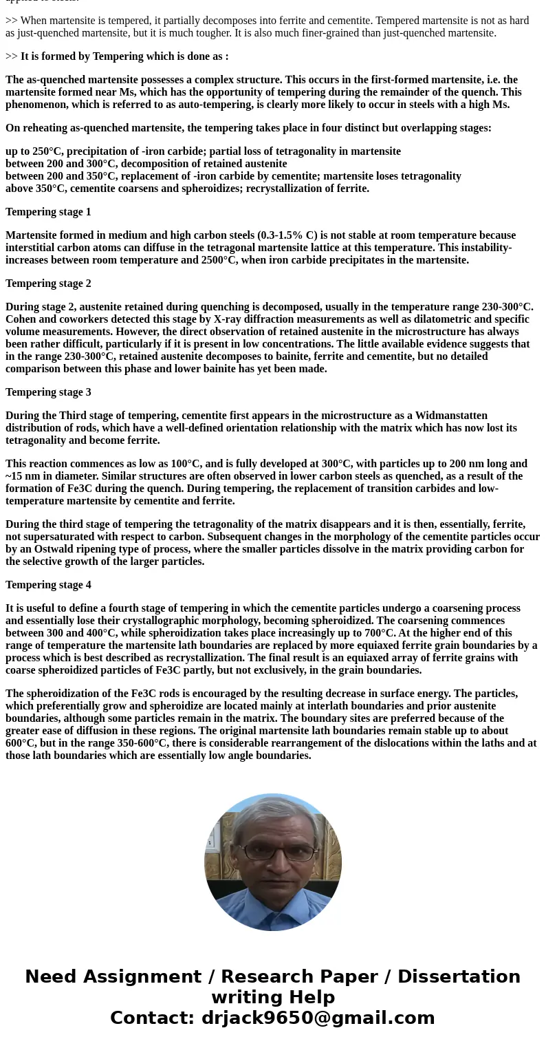 Briefly explained what is tempered martensite and how is this formed in a eutectoid steel alloySolution>> Martensite is a highly supersaturated solid solu Briefly explained what is tempered martensite and how is this formed in a eutectoid steel alloySolution>> Martensite is a highly supersaturated solid solu