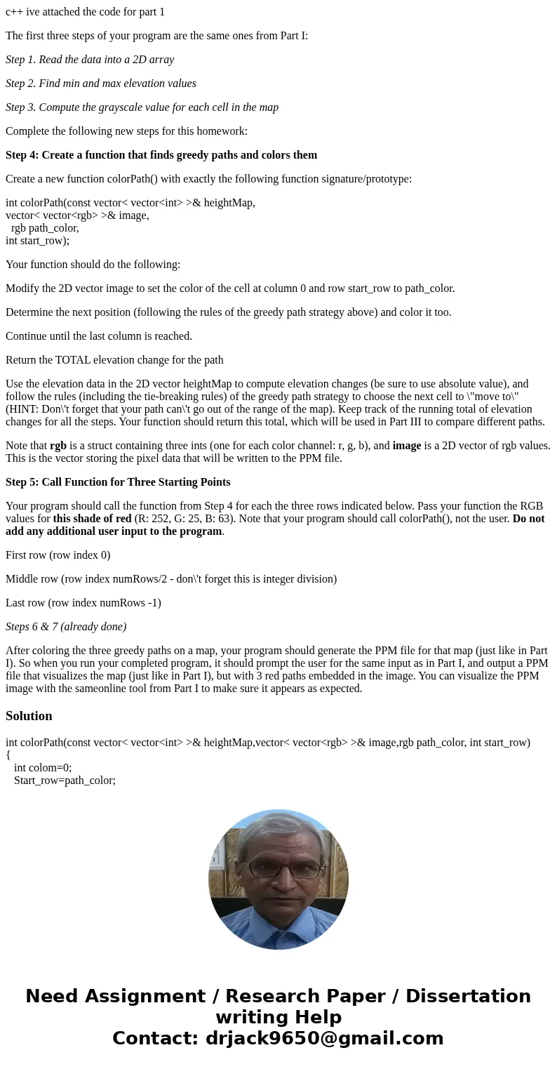 c++ ive attached the code for part 1 The first three steps of your program are the same ones from Part I: Step 1. Read the data into a 2D array Step 2. Find min c++ ive attached the code for part 1 The first three steps of your program are the same ones from Part I: Step 1. Read the data into a 2D array Step 2. Find min