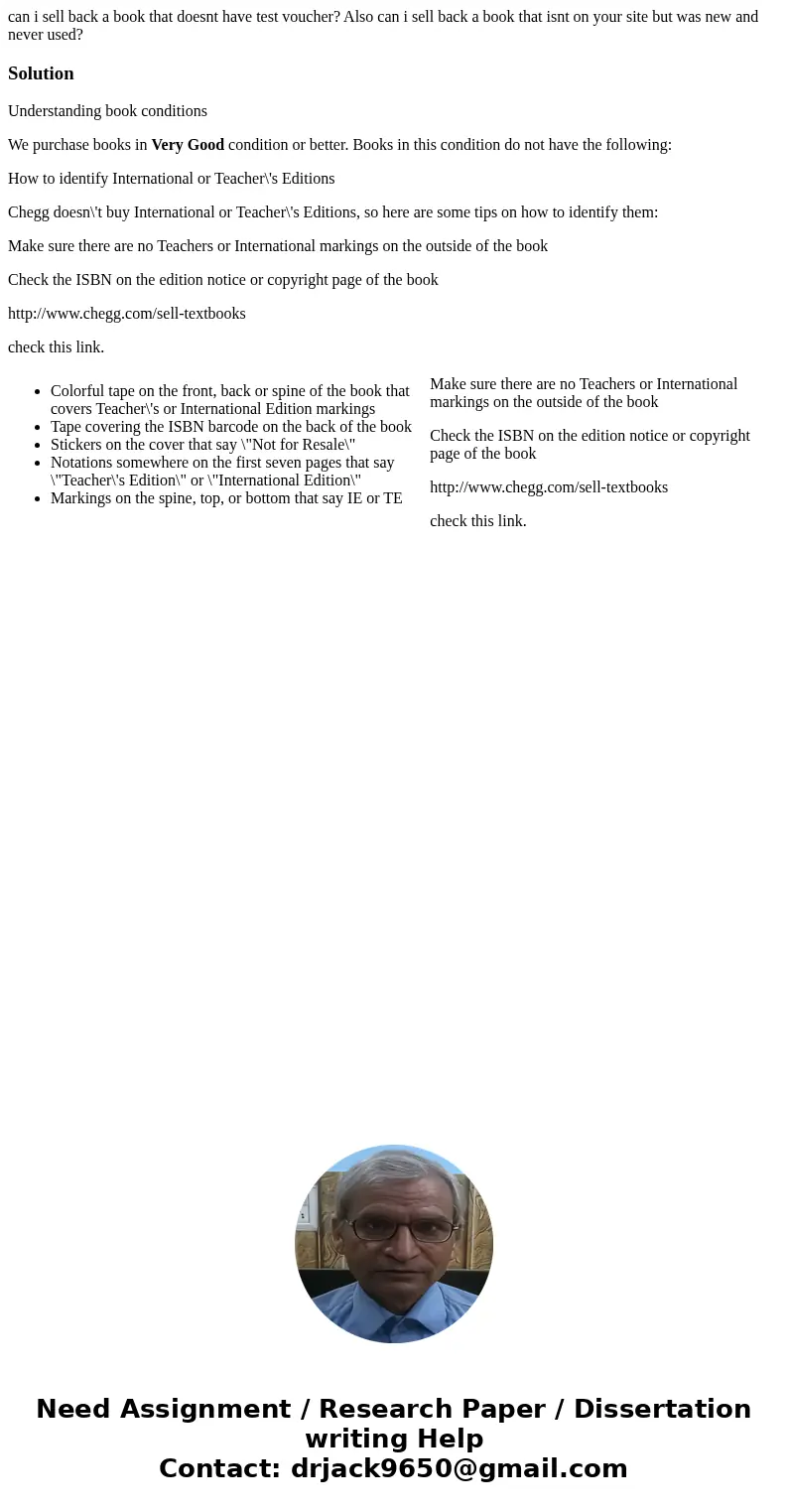 can i sell back a book that doesnt have test voucher? Also can i sell back a book that isnt on your site but was new and never used?SolutionUnderstanding book c can i sell back a book that doesnt have test voucher? Also can i sell back a book that isnt on your site but was new and never used?SolutionUnderstanding book c