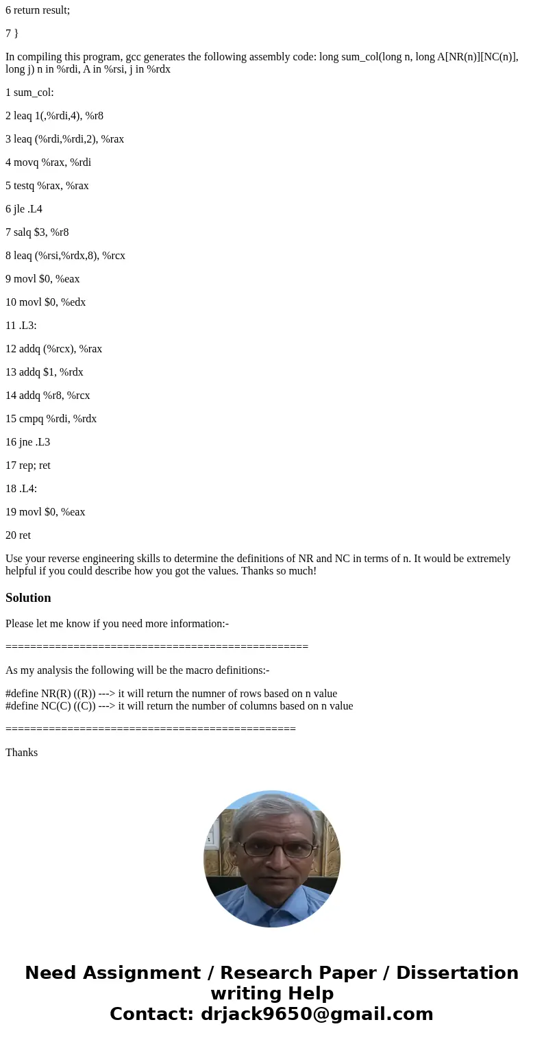 Consider the following source code, where NR and NC are macro expressions declared with #define that compute the dimensions of array A in terms of parameter n. 