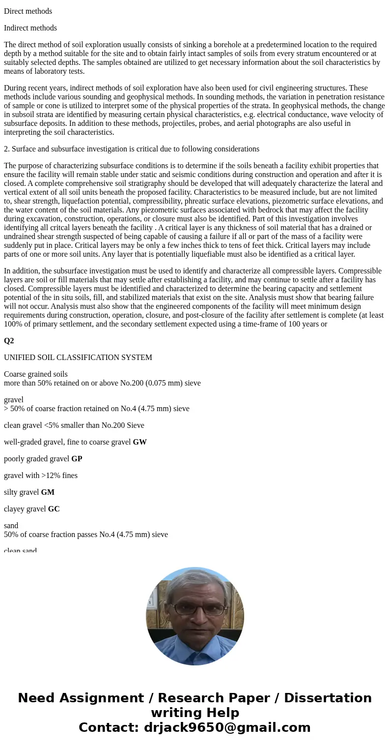 eotechnical Reports, Earthwork, Foundations HO: Tuesday, January 24, 2017 Homework #1 DUE: Tuesday, January 31, 2017 at 12:00 PM Name: Directions for Completion eotechnical Reports, Earthwork, Foundations HO: Tuesday, January 24, 2017 Homework #1 DUE: Tuesday, January 31, 2017 at 12:00 PM Name: Directions for Completion