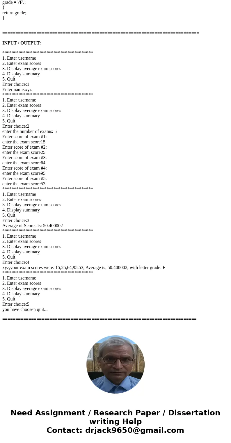 #include <stdio.h> float calculate_percent(float score, float max_score); double getAvg (float score0, float score1, float score2); char getGradeLetter (f #include <stdio.h> float calculate_percent(float score, float max_score); double getAvg (float score0, float score1, float score2); char getGradeLetter (f