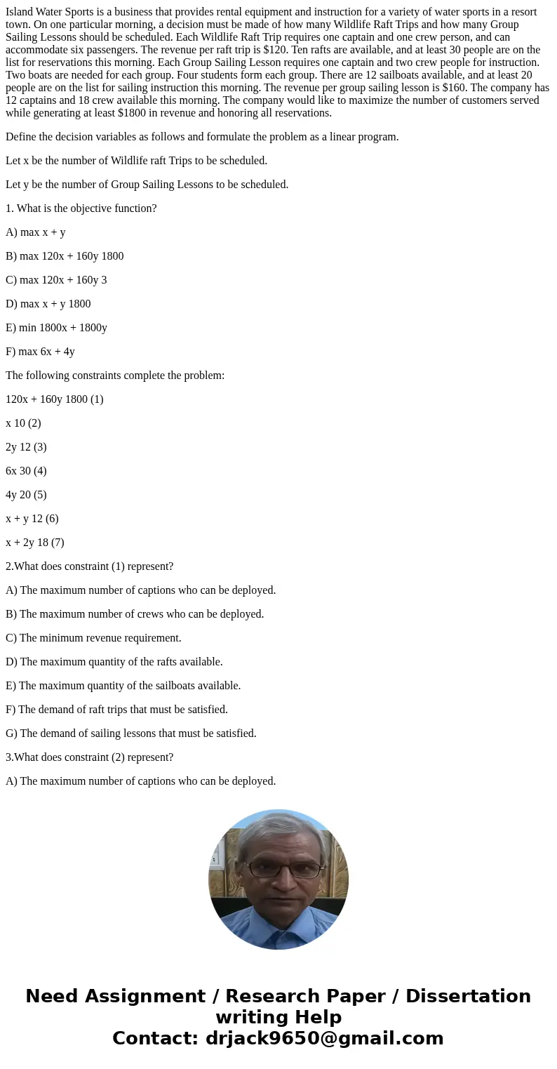 Island Water Sports is a business that provides rental equipment and instruction for a variety of water sports in a resort town. On one particular morning, a de Island Water Sports is a business that provides rental equipment and instruction for a variety of water sports in a resort town. On one particular morning, a de
