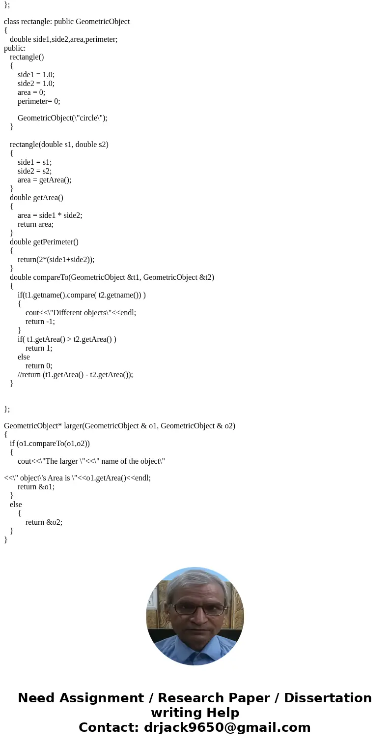 Part 1 (10 marks) The file for GeometricObject class is provided for this exercise. Design a class named Triangle that extends GeometricObject. The class contai Part 1 (10 marks) The file for GeometricObject class is provided for this exercise. Design a class named Triangle that extends GeometricObject. The class contai
