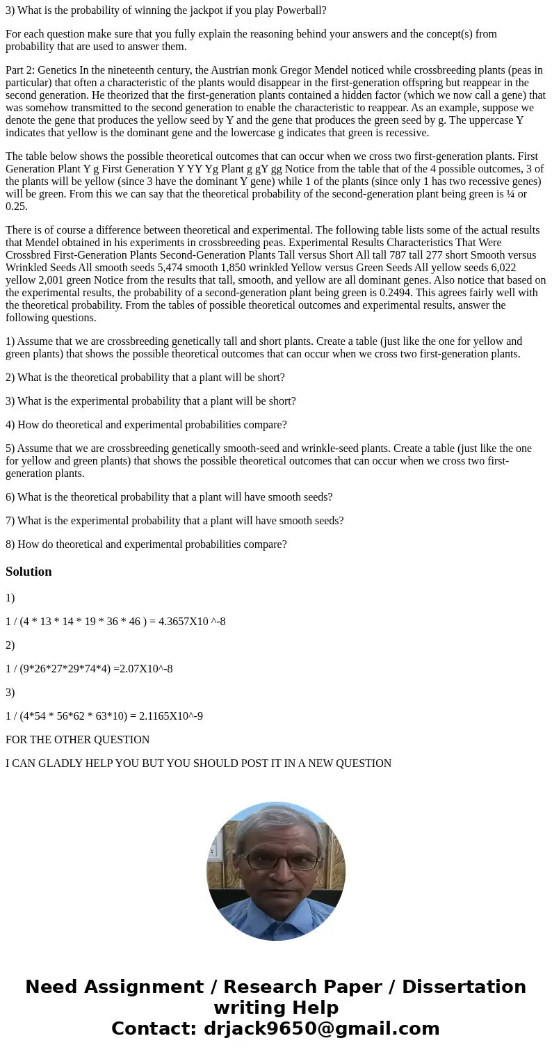 Part 1: Gambling Visit www.flalottery.com and answer the following questions about the Florida Lottery. Clearly explain how each of the following probabilities  Part 1: Gambling Visit www.flalottery.com and answer the following questions about the Florida Lottery. Clearly explain how each of the following probabilities