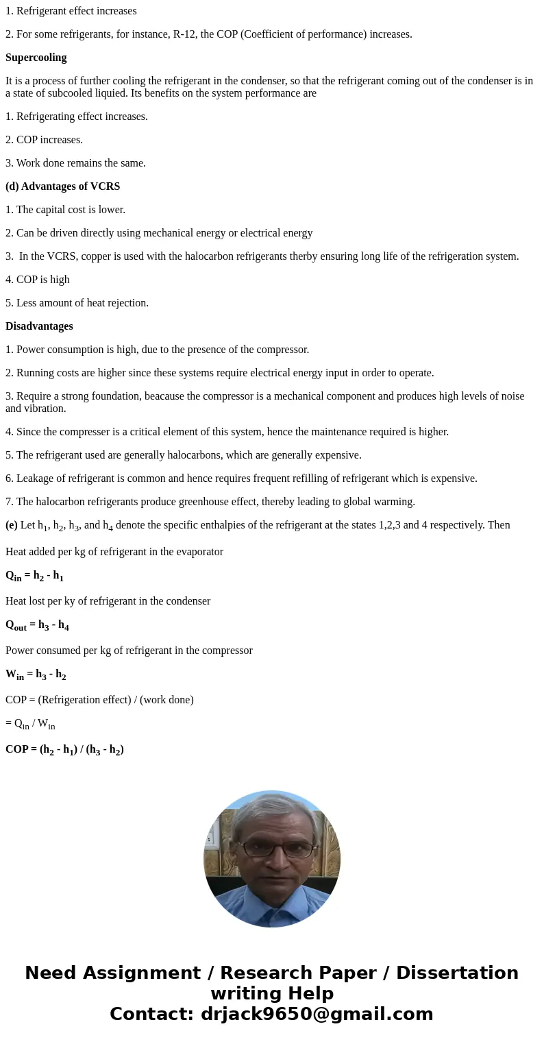 please explain, as its clearly says with the same organization and simple Use your own word and explain clearly the principle of operation of the VCRS shown bel please explain, as its clearly says with the same organization and simple Use your own word and explain clearly the principle of operation of the VCRS shown bel