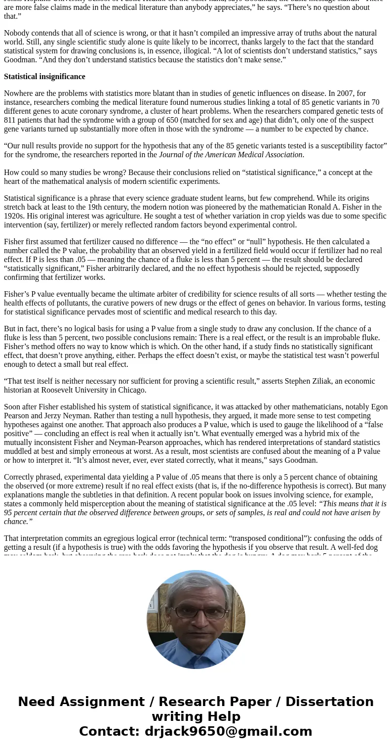 Q: Find a news, magazine, or journal article that reports results with statistical analyses. For your article, summarize how the results are reported and write  Q: Find a news, magazine, or journal article that reports results with statistical analyses. For your article, summarize how the results are reported and write