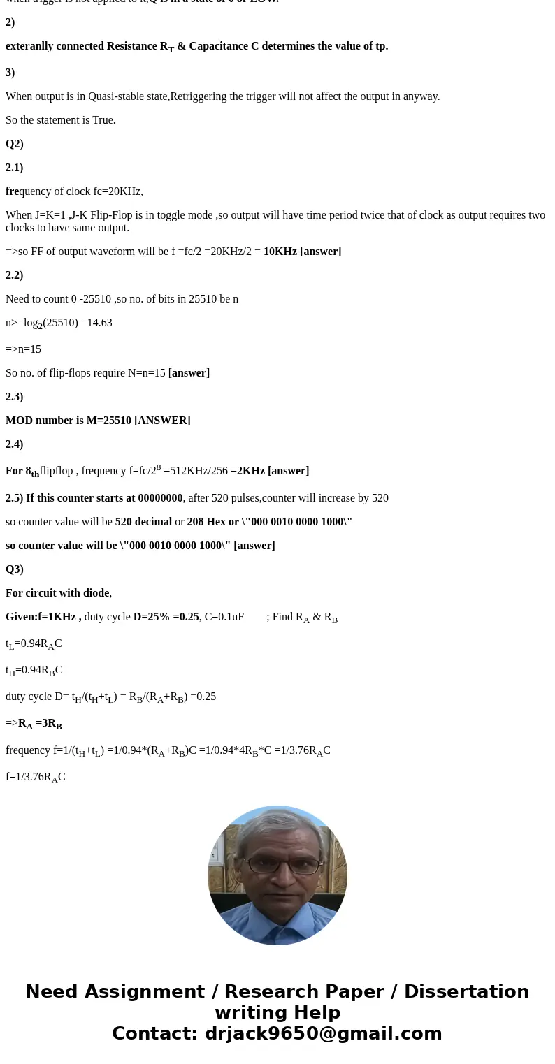 Q.1\\ A.\\ A certain application requires a one-shot with a pulse width of approximately 100 ms. Using a 74121 below, If the exterior resistance RT is arbitrari Q.1\\ A.\\ A certain application requires a one-shot with a pulse width of approximately 100 ms. Using a 74121 below, If the exterior resistance RT is arbitrari