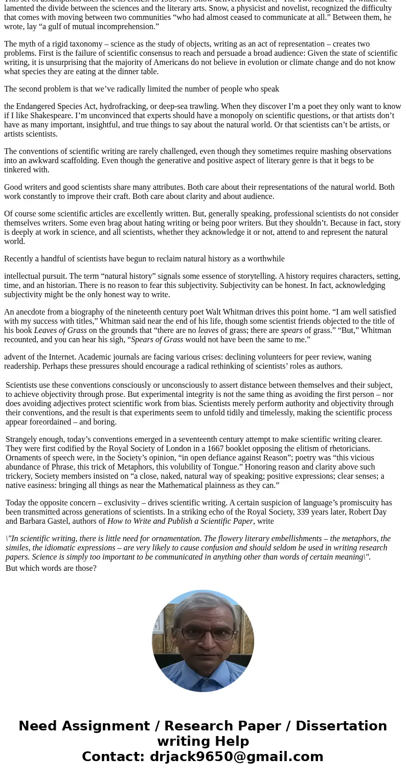 Read through the following article and then write a short reaction essay that reflects on the concepts set forth in the article as well as your own ideas about 