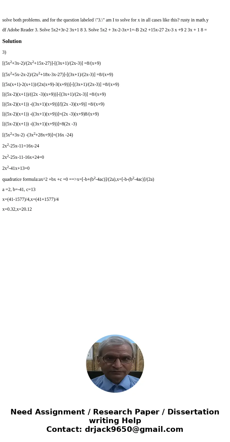 solve both problems. and for the question labeled \  solve both problems. and for the question labeled \