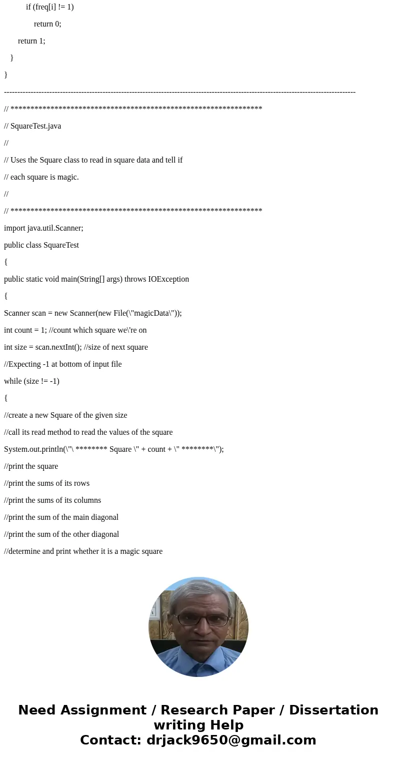 Square.java is done. need help with squareTest.java. // *************************************************************** // Square.java // // Define a Square cla Square.java is done. need help with squareTest.java. // *************************************************************** // Square.java // // Define a Square cla