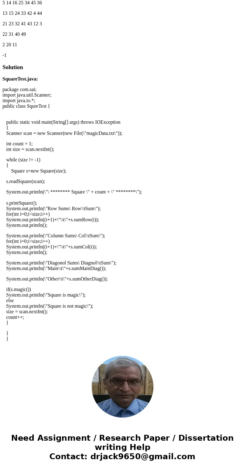 Square.java is done. need help with squareTest.java. // *************************************************************** // Square.java // // Define a Square cla Square.java is done. need help with squareTest.java. // *************************************************************** // Square.java // // Define a Square cla