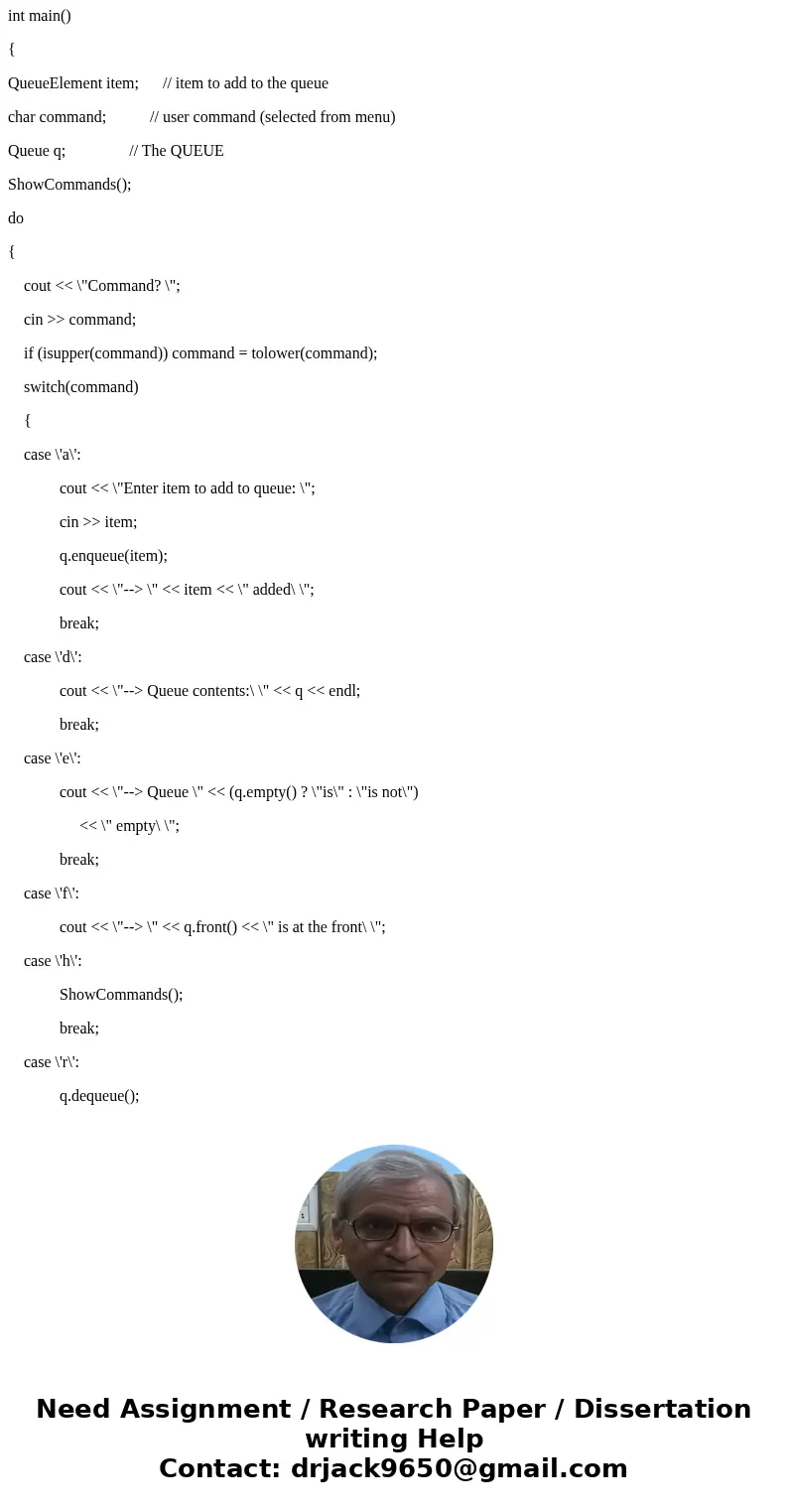 Test it as you add each new operation. When you\'re done, use the program Qtester.cpp to test your class. 1. << Overload the output operator << so t Test it as you add each new operation. When you\'re done, use the program Qtester.cpp to test your class. 1. << Overload the output operator << so t
