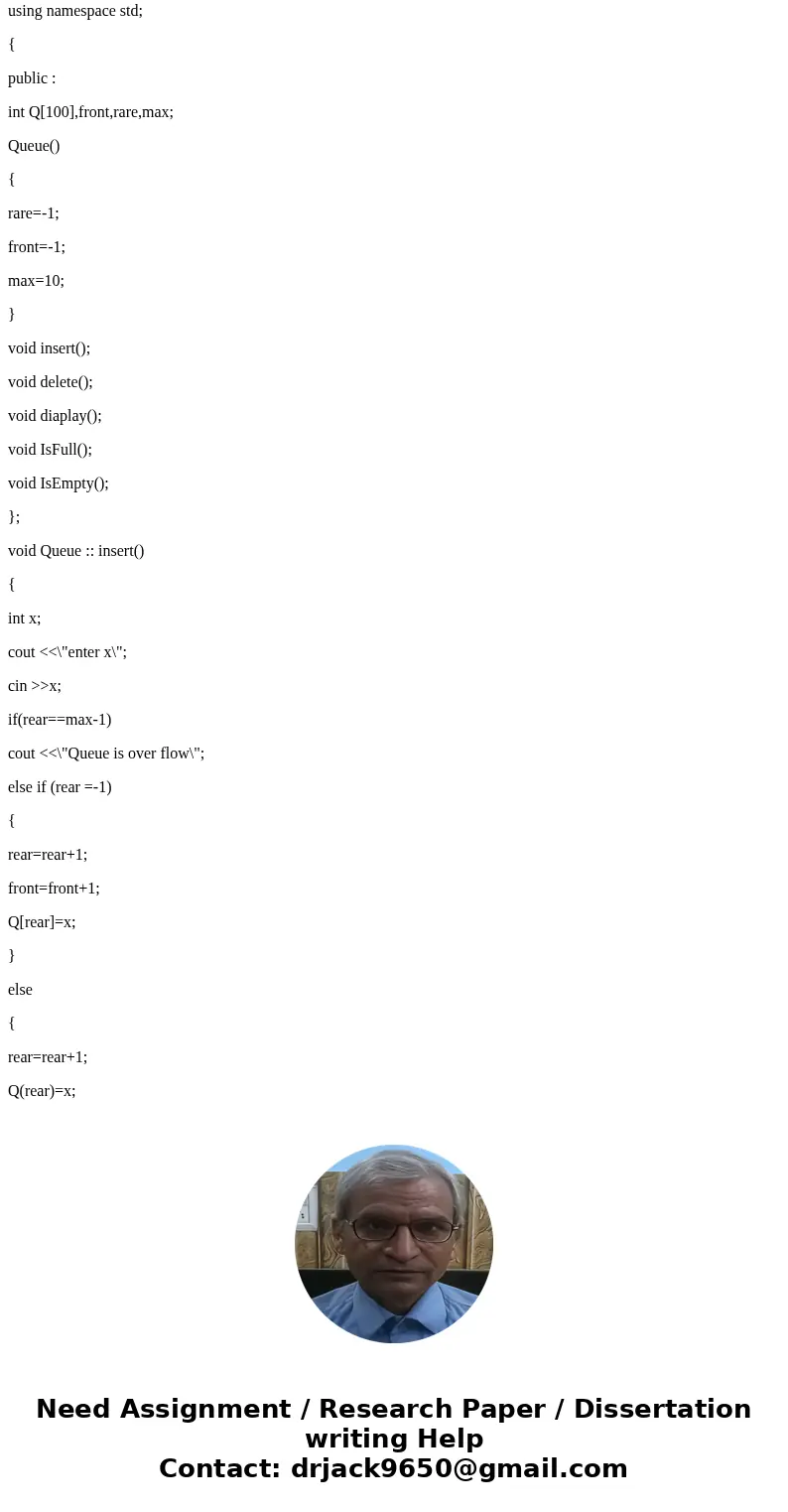 Test it as you add each new operation. When you\'re done, use the program Qtester.cpp to test your class. 1. << Overload the output operator << so t Test it as you add each new operation. When you\'re done, use the program Qtester.cpp to test your class. 1. << Overload the output operator << so t
