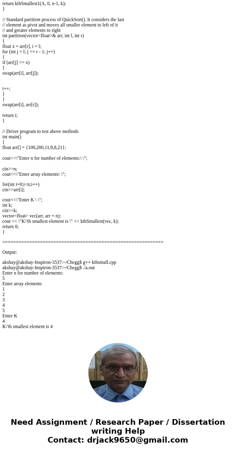 Thank you for your helpful answer?And you\'d better pay attention to the hint which is gived already? 9. (10 pts) Consider a problem of finding the k-th smalles Thank you for your helpful answer?And you\'d better pay attention to the hint which is gived already? 9. (10 pts) Consider a problem of finding the k-th smalles