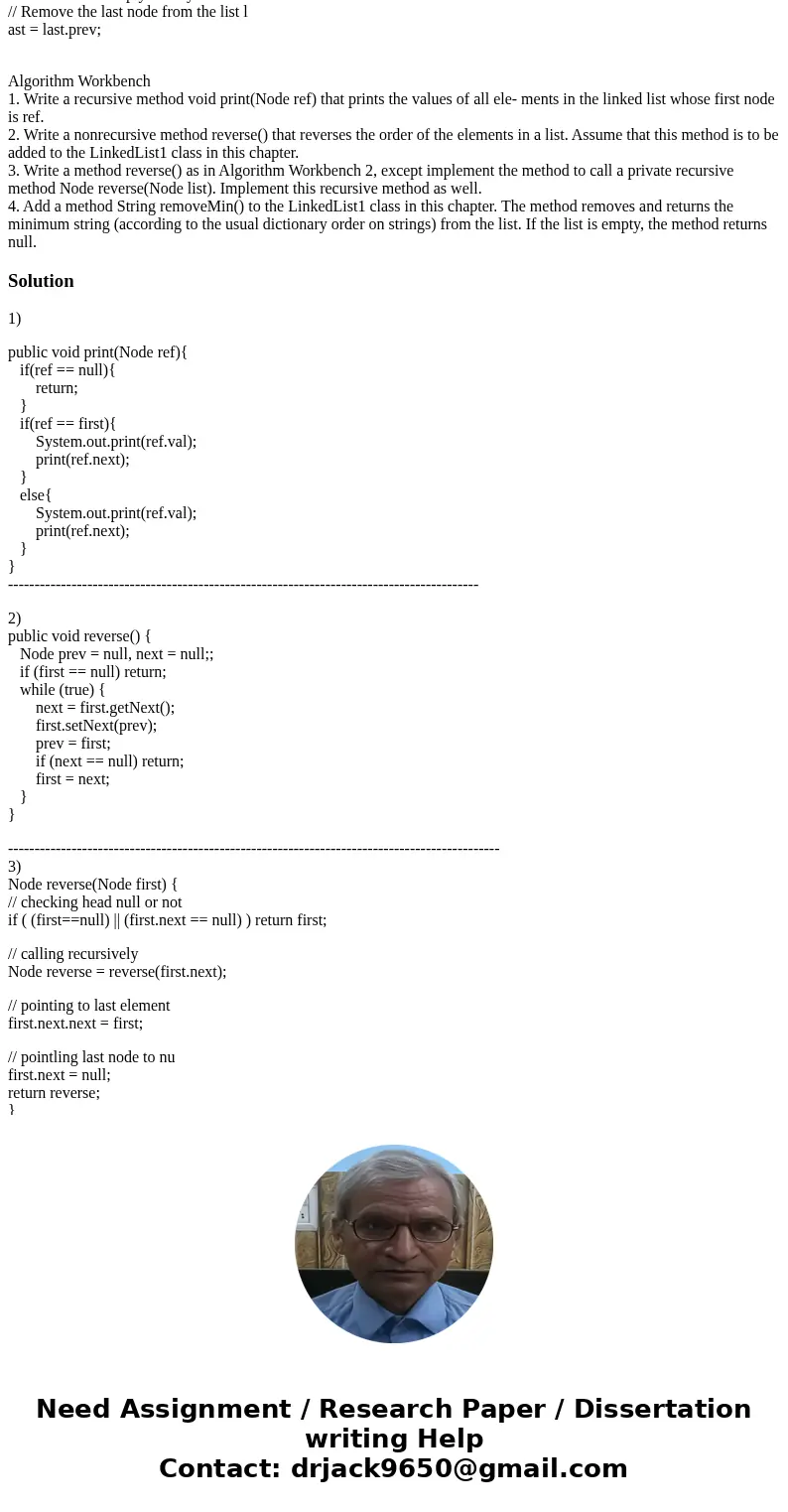 /** The LinkedList1 class implements a Linked list. */ class LinkedList1 { /** The Node class stores a list element and a reference to the next node. */ private /** The LinkedList1 class implements a Linked list. */ class LinkedList1 { /** The Node class stores a list element and a reference to the next node. */ private