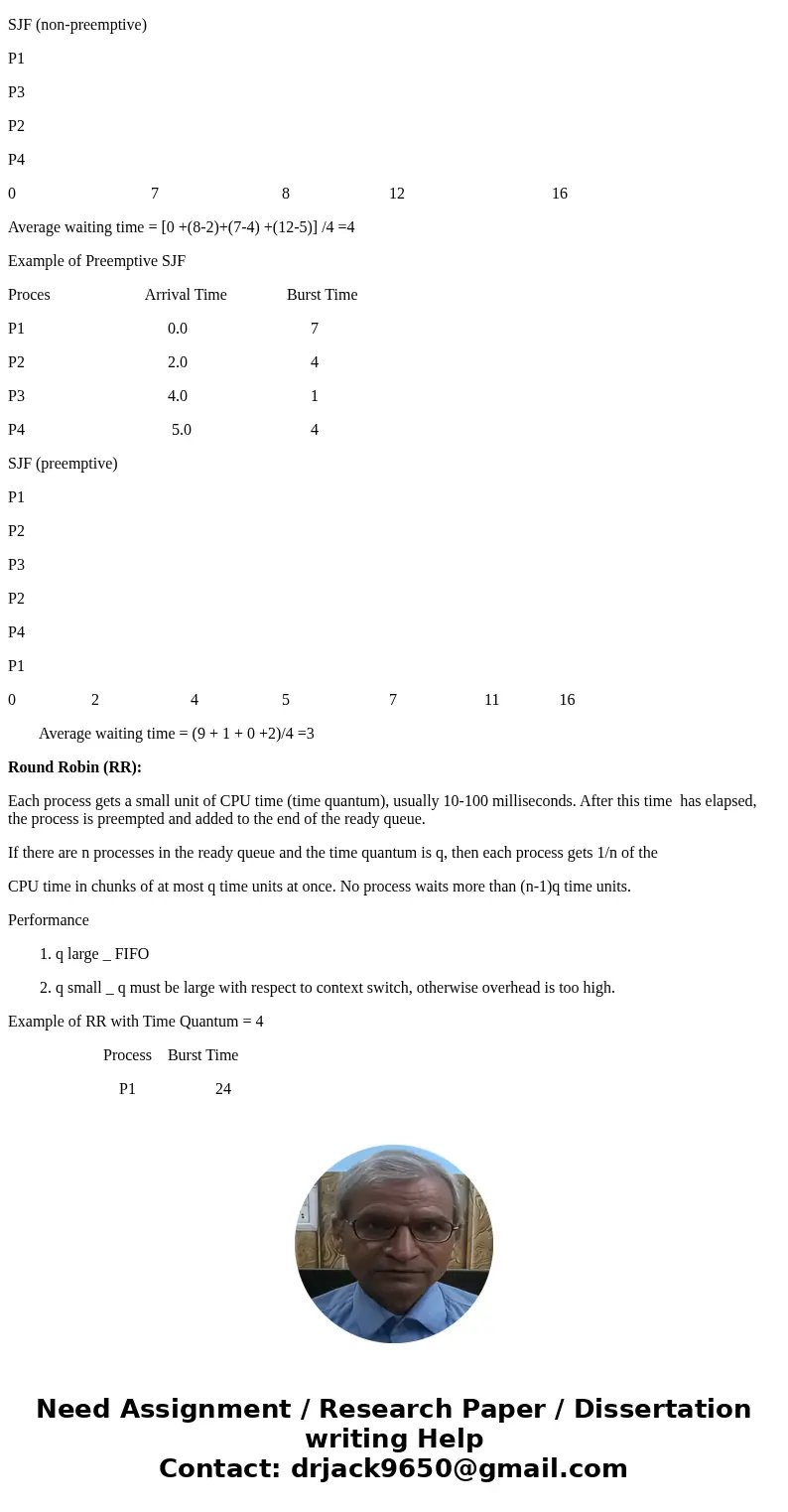 What is the turnaround time of each process for each of the scheduling algorithms? SolutionFirst-Come, First-Served (FCFS) Scheduling Process Burst Time P1 24   What is the turnaround time of each process for each of the scheduling algorithms? SolutionFirst-Come, First-Served (FCFS) Scheduling Process Burst Time P1 24