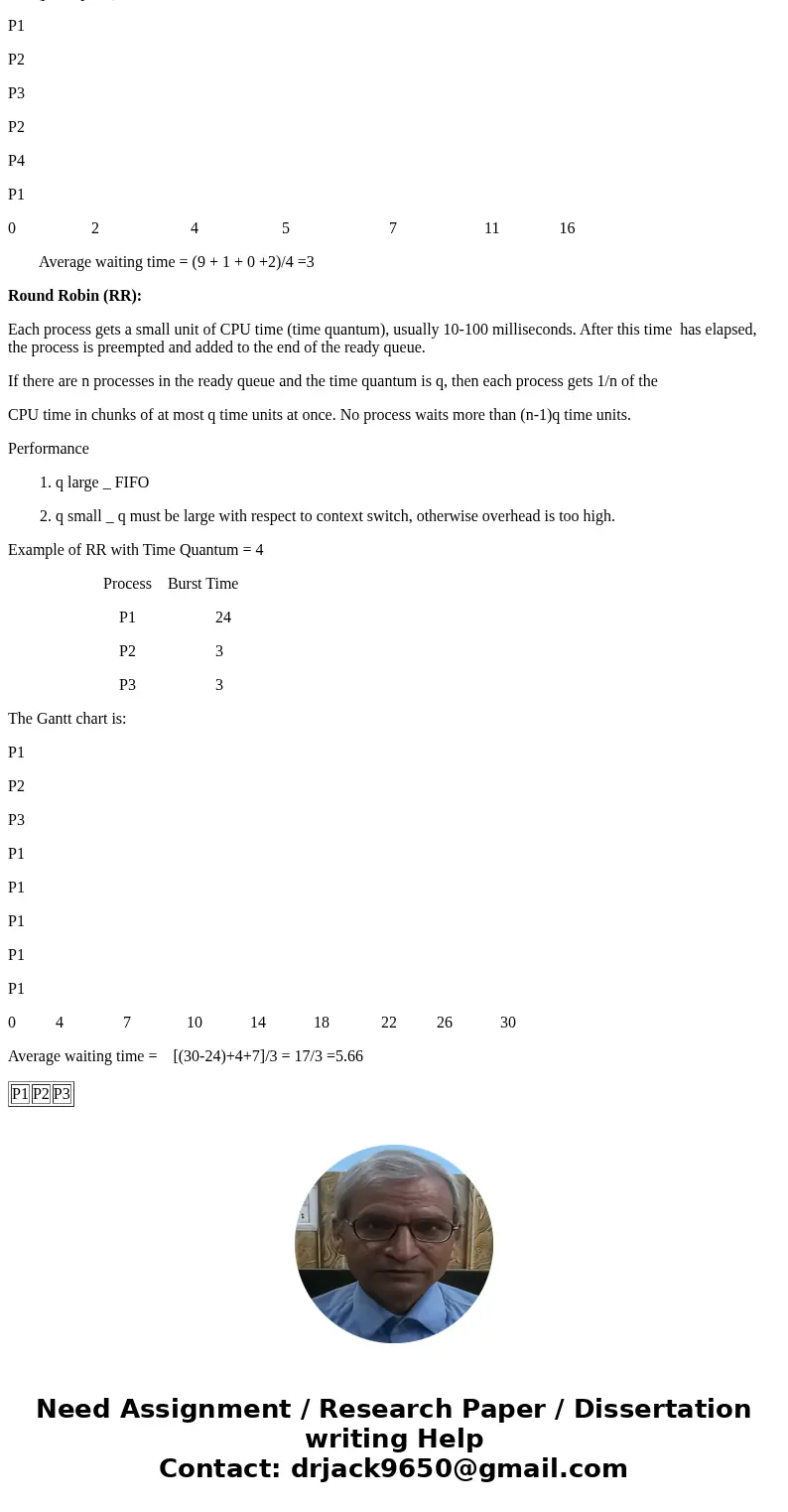 What is the turnaround time of each process for each of the scheduling algorithms? SolutionFirst-Come, First-Served (FCFS) Scheduling Process Burst Time P1 24   What is the turnaround time of each process for each of the scheduling algorithms? SolutionFirst-Come, First-Served (FCFS) Scheduling Process Burst Time P1 24