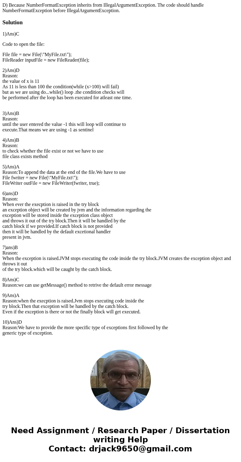 1) Which of the following will open a file named MyFile.txt and allow you to read data from it? A) File file = new File(\ 1) Which of the following will open a file named MyFile.txt and allow you to read data from it? A) File file = new File(\