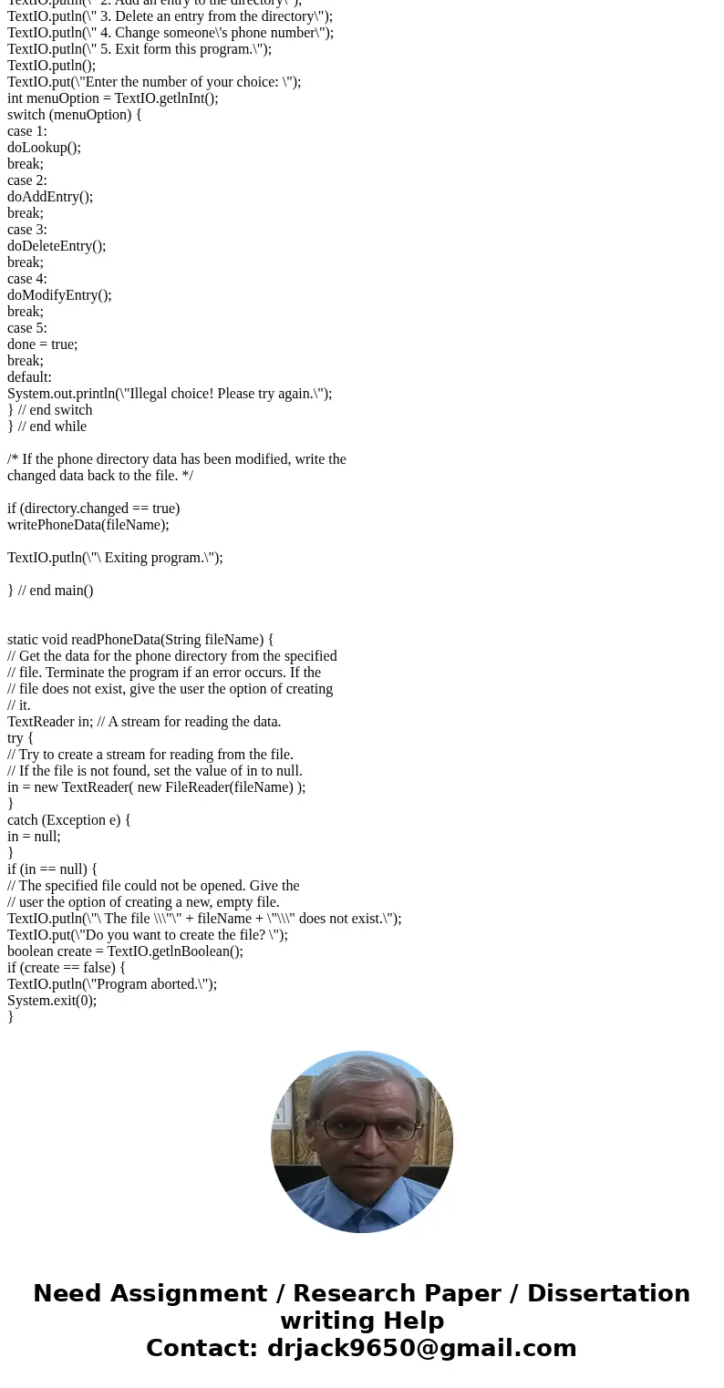 [10] Write a Java application which first reads data from the phonebook file here: 660749054 Iwjint, Taib 638727163 Jroch, Ov 989981308 Vihoost, Yssoub 33922391