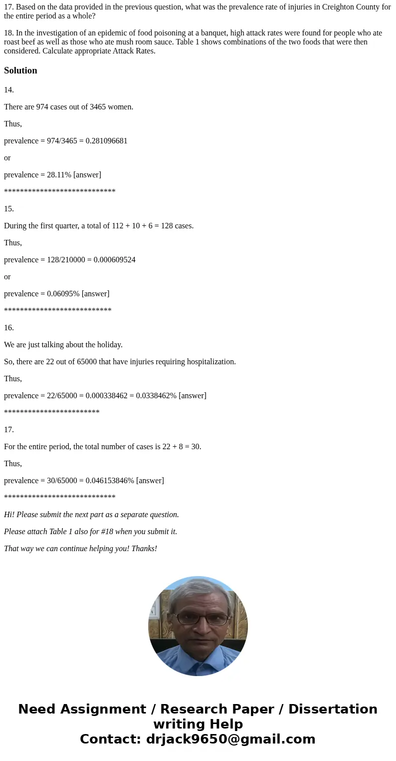 14. Assume 3,465 women, 60-74 years of age, were screened for the presence of osteoporosis at a major women’s health fair held January 3-10, 2014 in Phoenix, Ar 14. Assume 3,465 women, 60-74 years of age, were screened for the presence of osteoporosis at a major women’s health fair held January 3-10, 2014 in Phoenix, Ar
