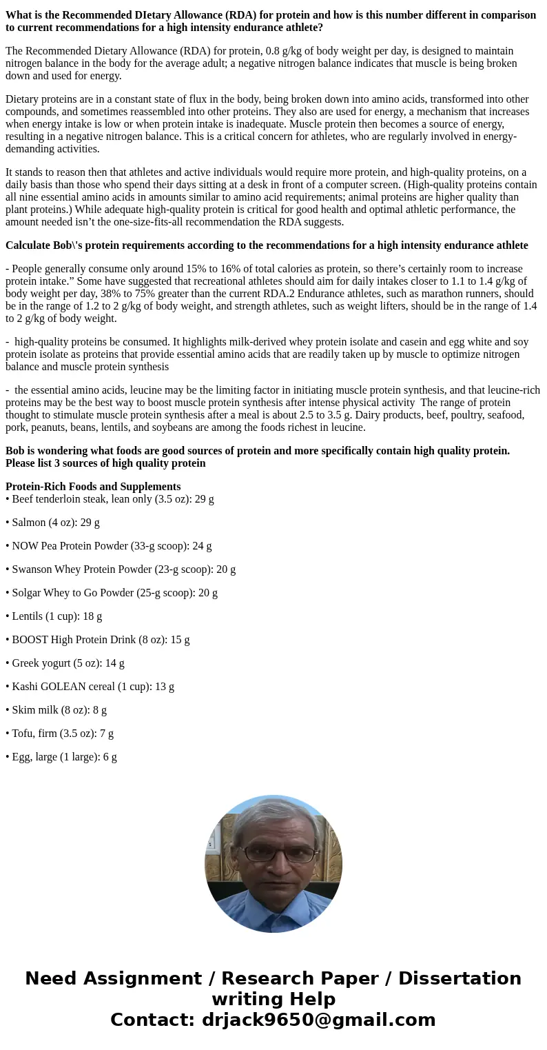 Bob is a high intensity endurance athlete and very focused on his nutrition. He recently met with a registered dietitian to learn more specifically about his pr Bob is a high intensity endurance athlete and very focused on his nutrition. He recently met with a registered dietitian to learn more specifically about his pr