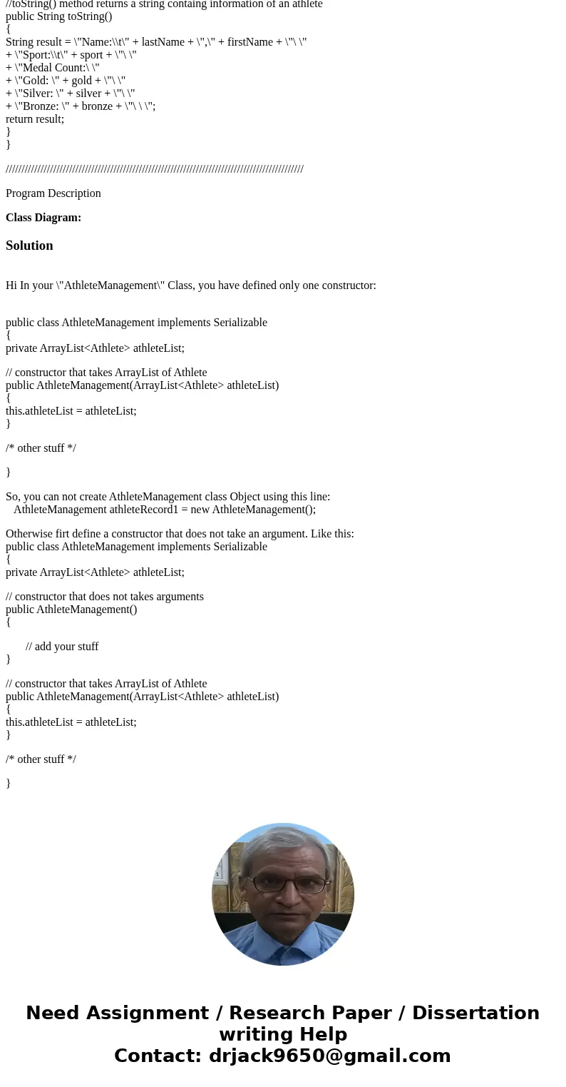 Hi, I\'m having an error when I compile my code. It\'s this: constructor AthleteManagement in class AthleteManagement cannot be applied to given types; AthleteM Hi, I\'m having an error when I compile my code. It\'s this: constructor AthleteManagement in class AthleteManagement cannot be applied to given types; AthleteM