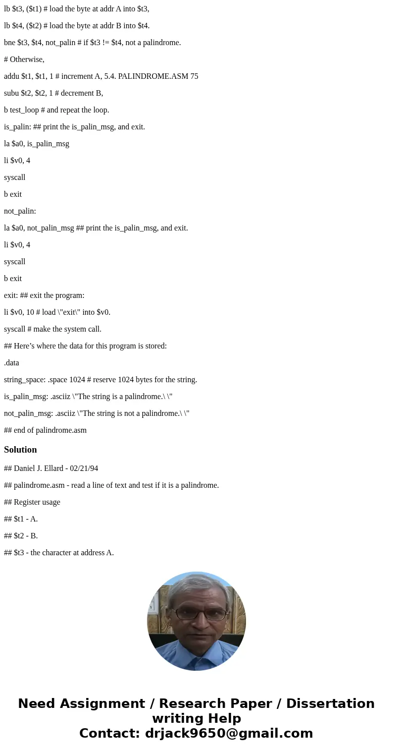 I need to modify this MIPS program so that it can handle a string that includes blank spaces, includes punctuation, and includes both uppercase and lowercase ch I need to modify this MIPS program so that it can handle a string that includes blank spaces, includes punctuation, and includes both uppercase and lowercase ch