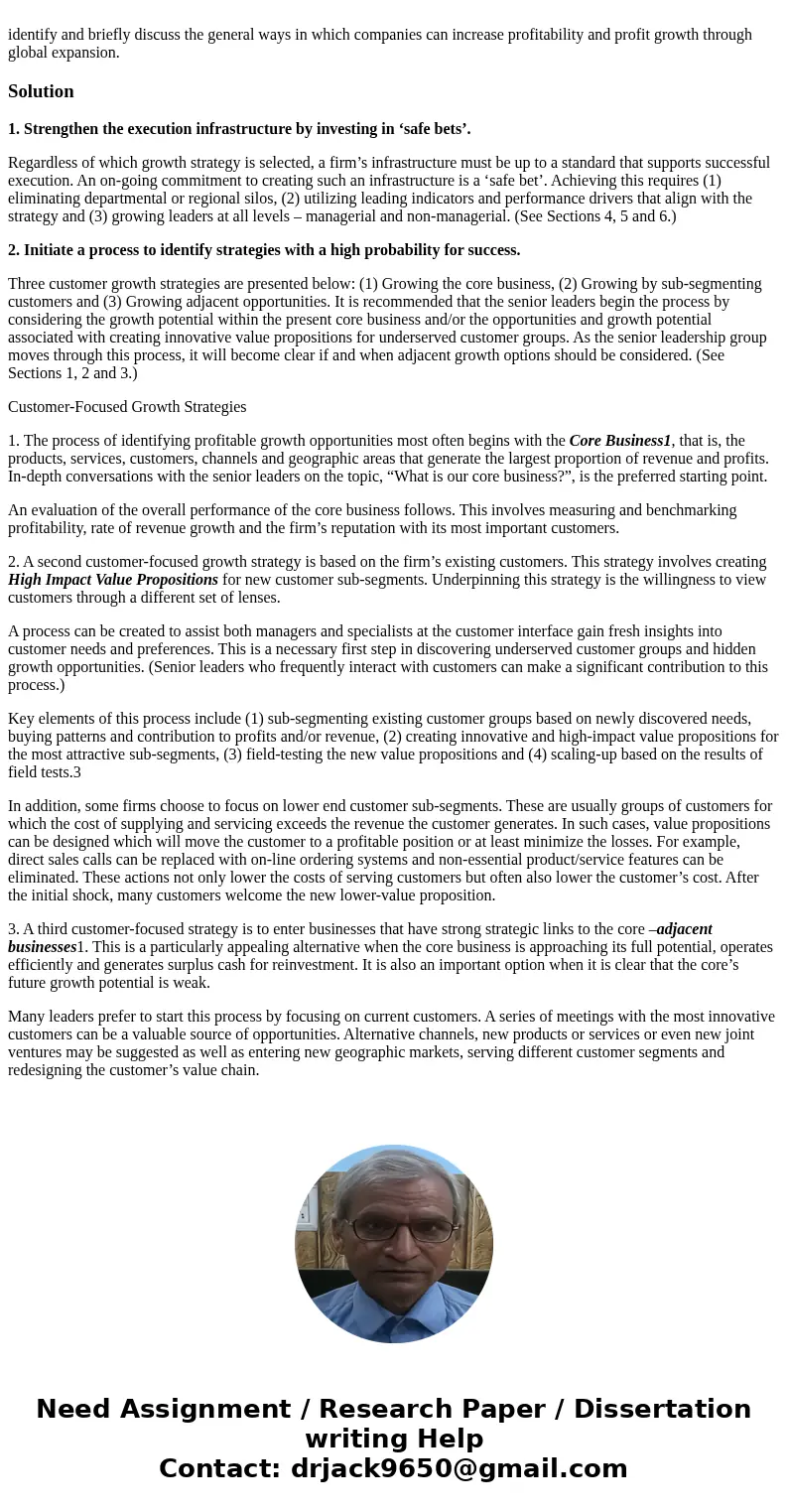identify and briefly discuss the general ways in which companies can increase profitability and profit growth through global expansion.Solution1. Strengthen th  identify and briefly discuss the general ways in which companies can increase profitability and profit growth through global expansion.Solution1. Strengthen th