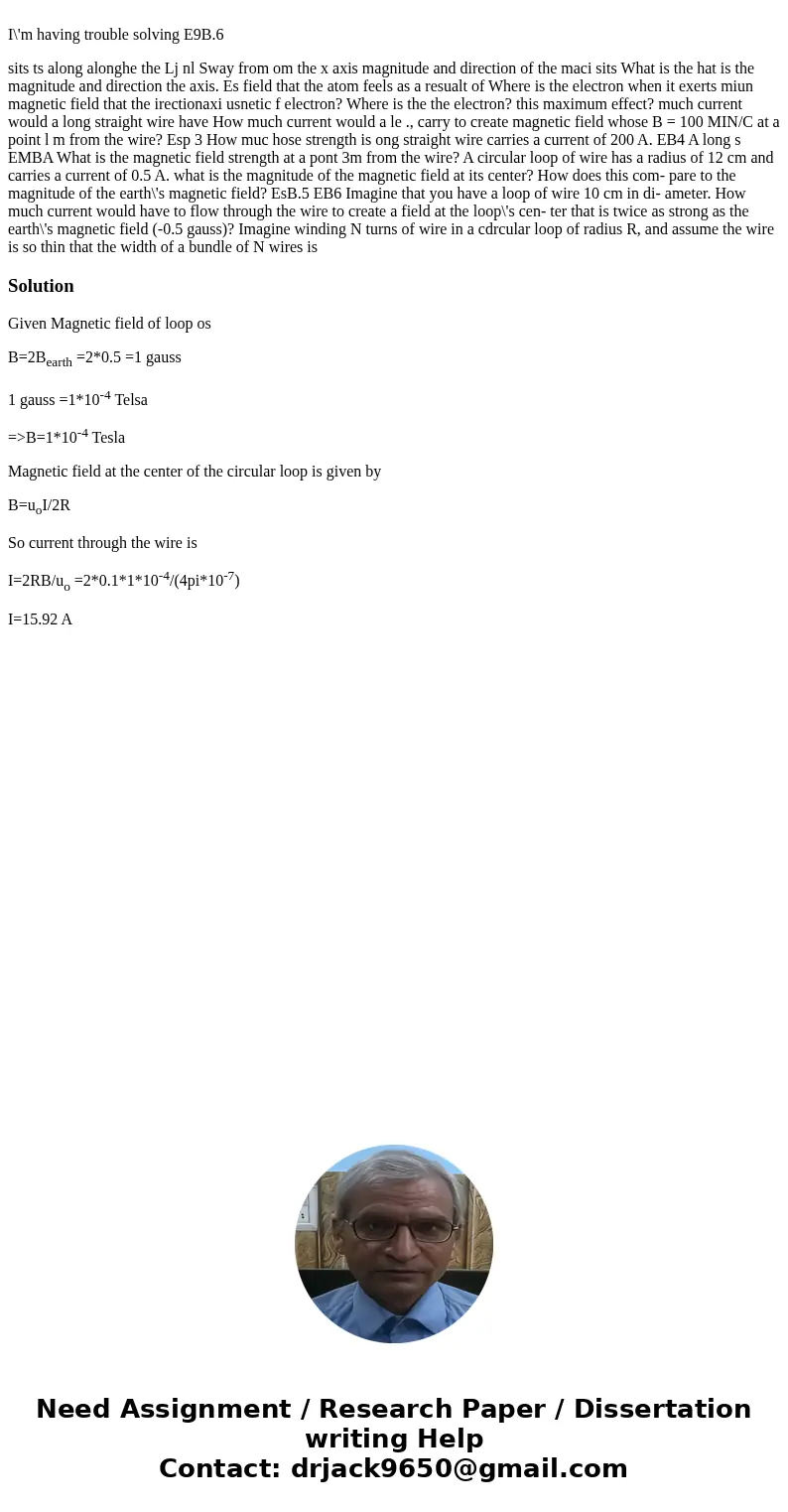  I\'m having trouble solving E9B.6 sits ts along alonghe the Lj nl Sway from om the x axis magnitude and direction of the maci sits What is the hat is the magni
