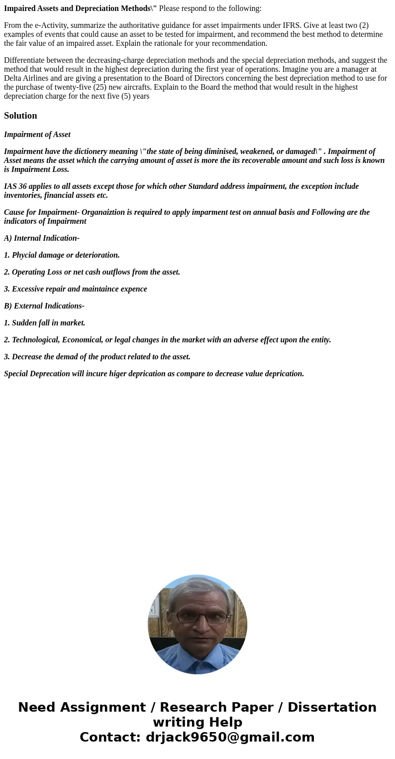 Impaired Assets and Depreciation Methods\ Impaired Assets and Depreciation Methods\