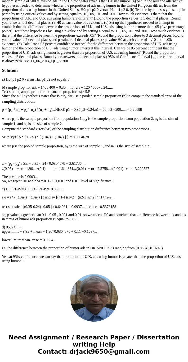 In an article in the Journal of Advertising, Weinberger and Spotts compare the use of humor in television ads in the United States and in the United Kingdom. Su In an article in the Journal of Advertising, Weinberger and Spotts compare the use of humor in television ads in the United States and in the United Kingdom. Su