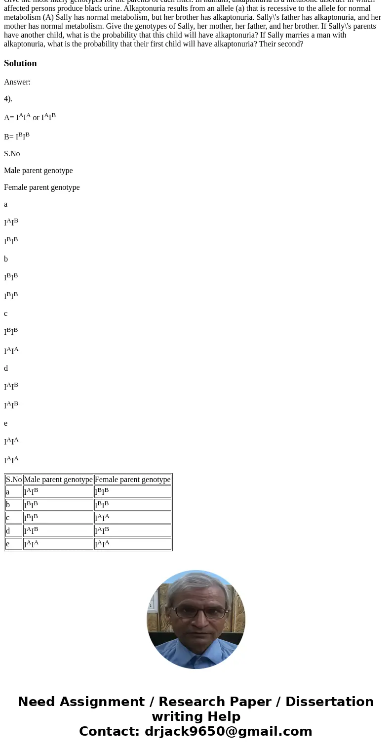 In cats, blood type A results from an allele (I^A) that is dominant over an allele (i^B) that produces blood type B. There is no O blood type. The blood types   In cats, blood type A results from an allele (I^A) that is dominant over an allele (i^B) that produces blood type B. There is no O blood type. The blood types