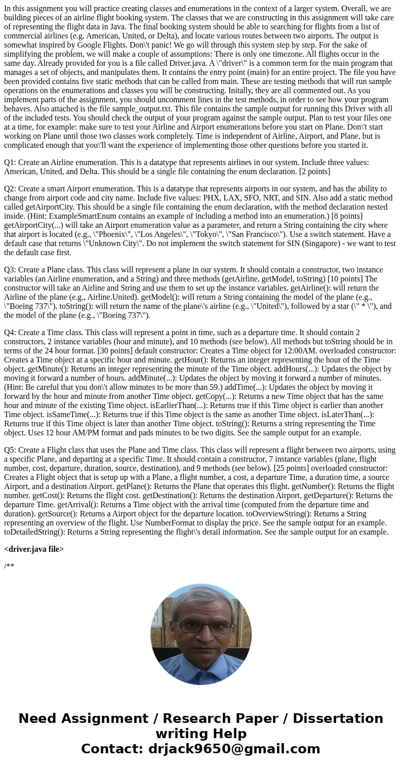 In this assignment you will practice creating classes and enumerations in the context of a larger system. Overall, we are building pieces of an airline flight b In this assignment you will practice creating classes and enumerations in the context of a larger system. Overall, we are building pieces of an airline flight b