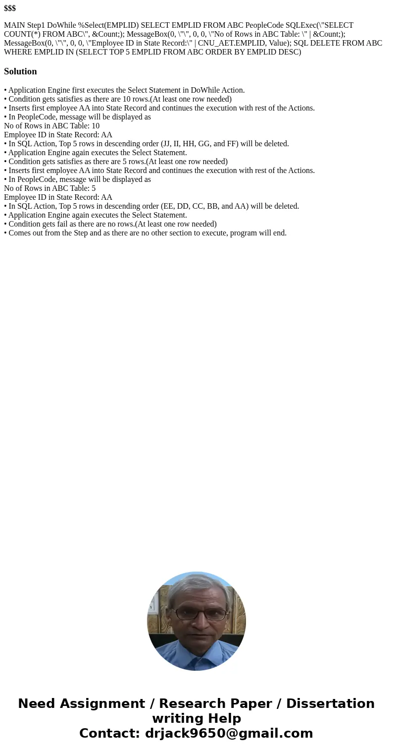 $$$ MAIN Step1 DoWhile %Select(EMPLID) SELECT EMPLID FROM ABC PeopleCode SQLExec(\ $$$ MAIN Step1 DoWhile %Select(EMPLID) SELECT EMPLID FROM ABC PeopleCode SQLExec(\