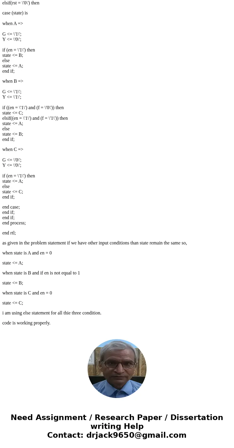 Note: . Use std_logic[_vector] and unsigned types. Write the VHDL architecture for the entity: entity controller is port ( en, f, clk : in std_logic ; G, Y : ou