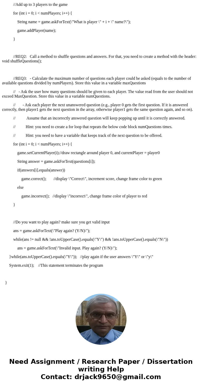 package P4; /* This file includes: * 1. Solution to P3 * 2. Questions for P4. Comments starting with REQ represent the questions. * * Features: * - We have from package P4; /* This file includes: * 1. Solution to P3 * 2. Questions for P4. Comments starting with REQ represent the questions. * * Features: * - We have from