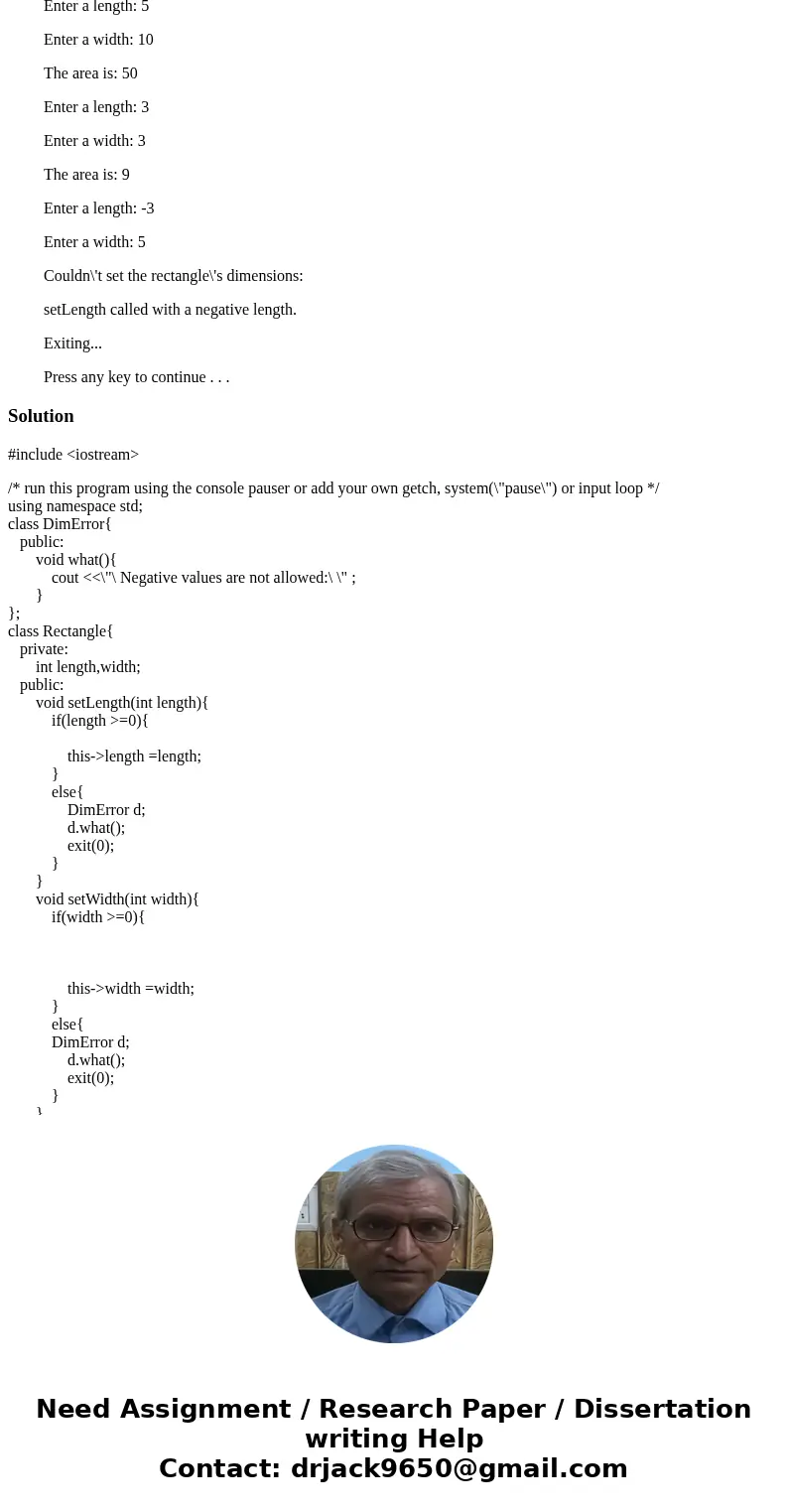 PLEASE HELP WITH C++!! Question: When setting the dimensions of a geometric object, the lengths of the sides should be positive values. Write a program that rep PLEASE HELP WITH C++!! Question: When setting the dimensions of a geometric object, the lengths of the sides should be positive values. Write a program that rep